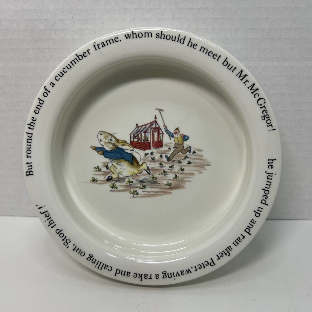 Vtg Wedgwood Beatrix Potter Peter Rabbit Round 6.5" Bowl Double Walled Ceramic